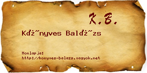 Könyves Balázs névjegykártya